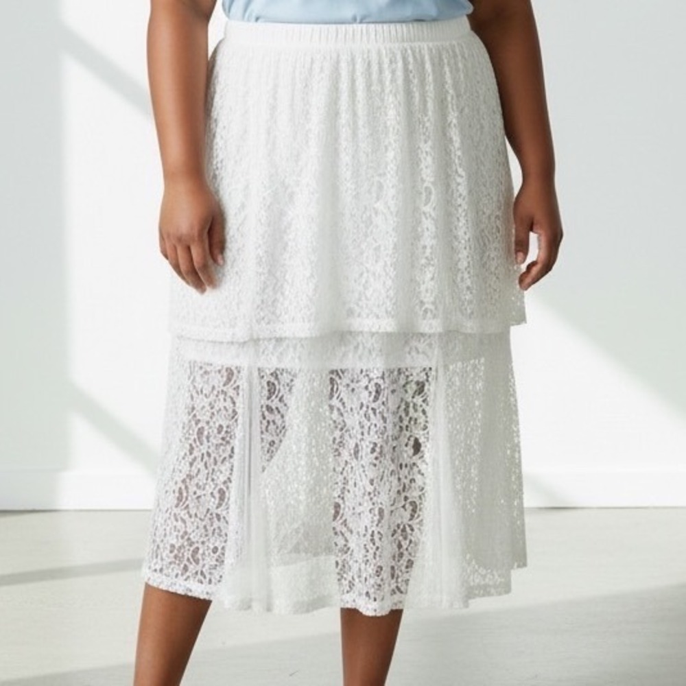 Torrid Cream Lace Overlay Maxi Skirt Size 4 Formal Evening 4X whimsy fairy nwt‎